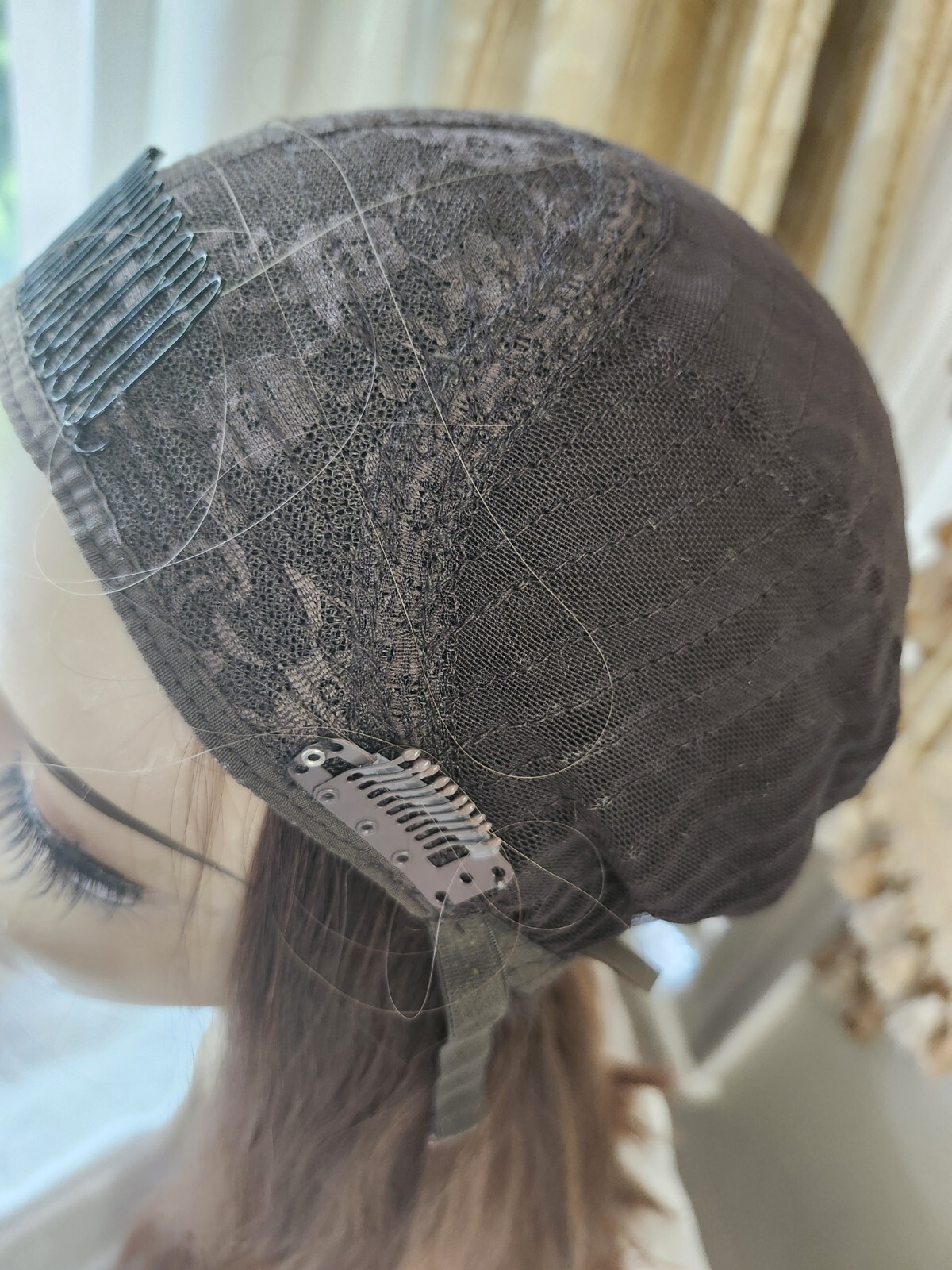 Honey Dark Blonde European 100% Human Hair Band Fall Wig Medium Cap 23” Inches