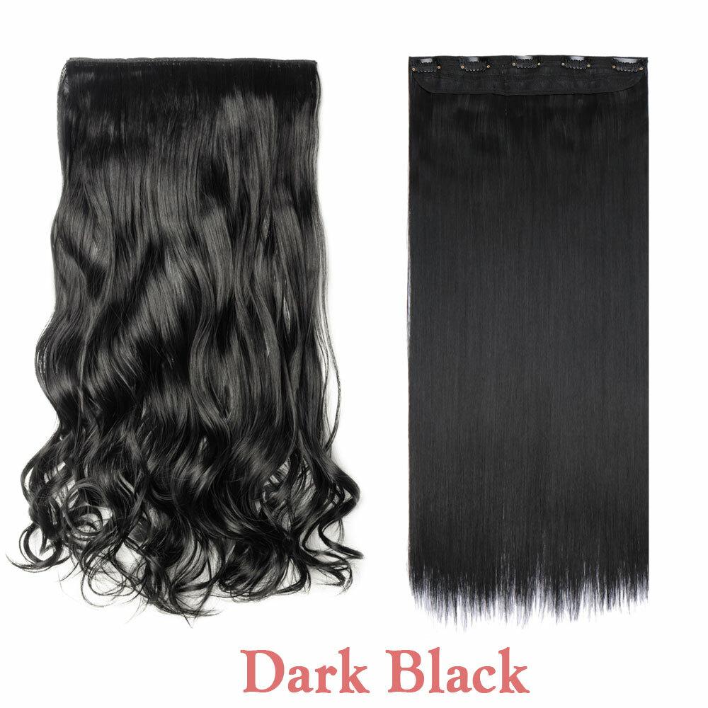US CLEARANCE 1Pcs Real Natural Clip in Hair Extensions Full Head Long as Human