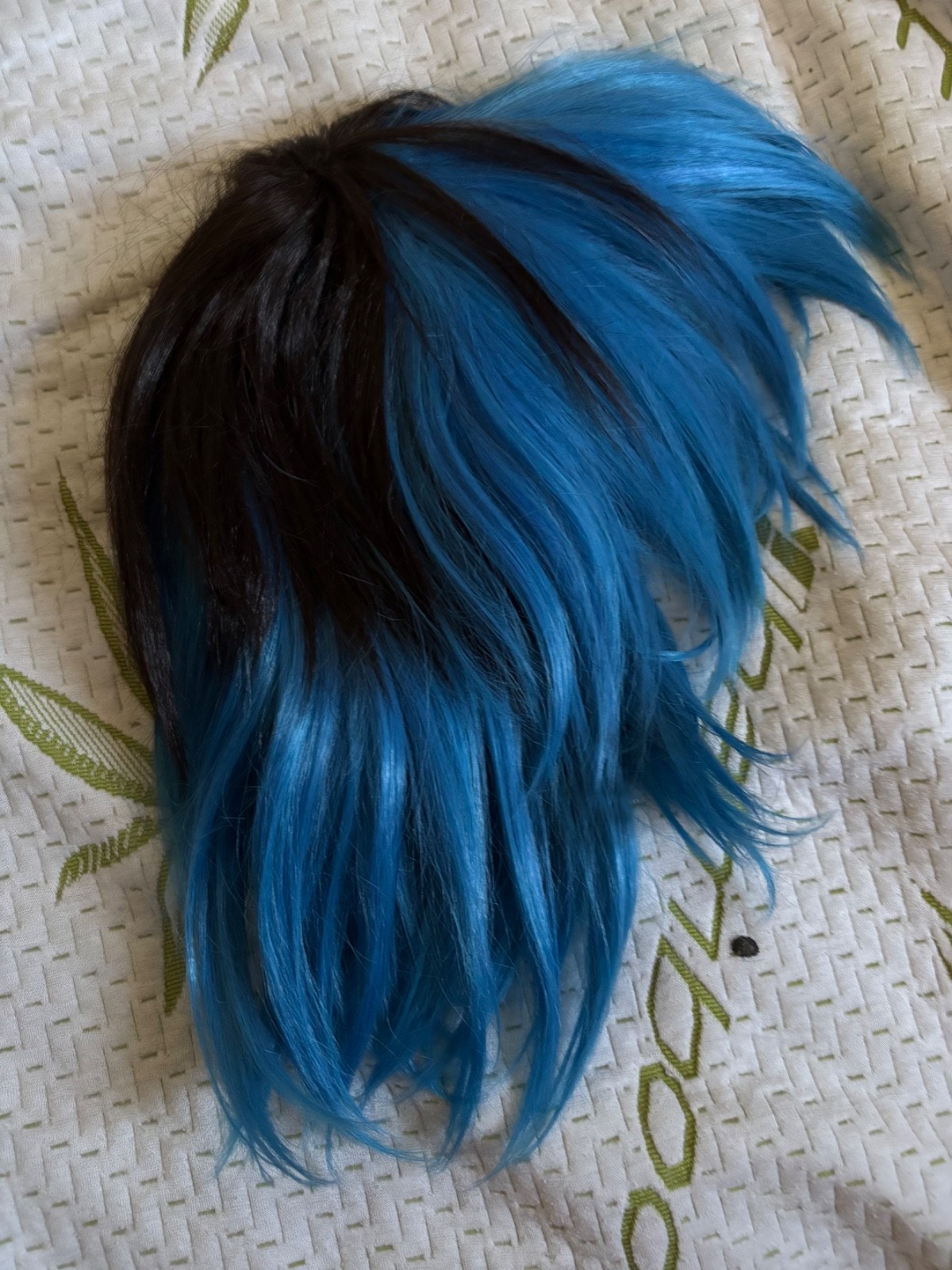Blue red and purple black mixture unisex wigs