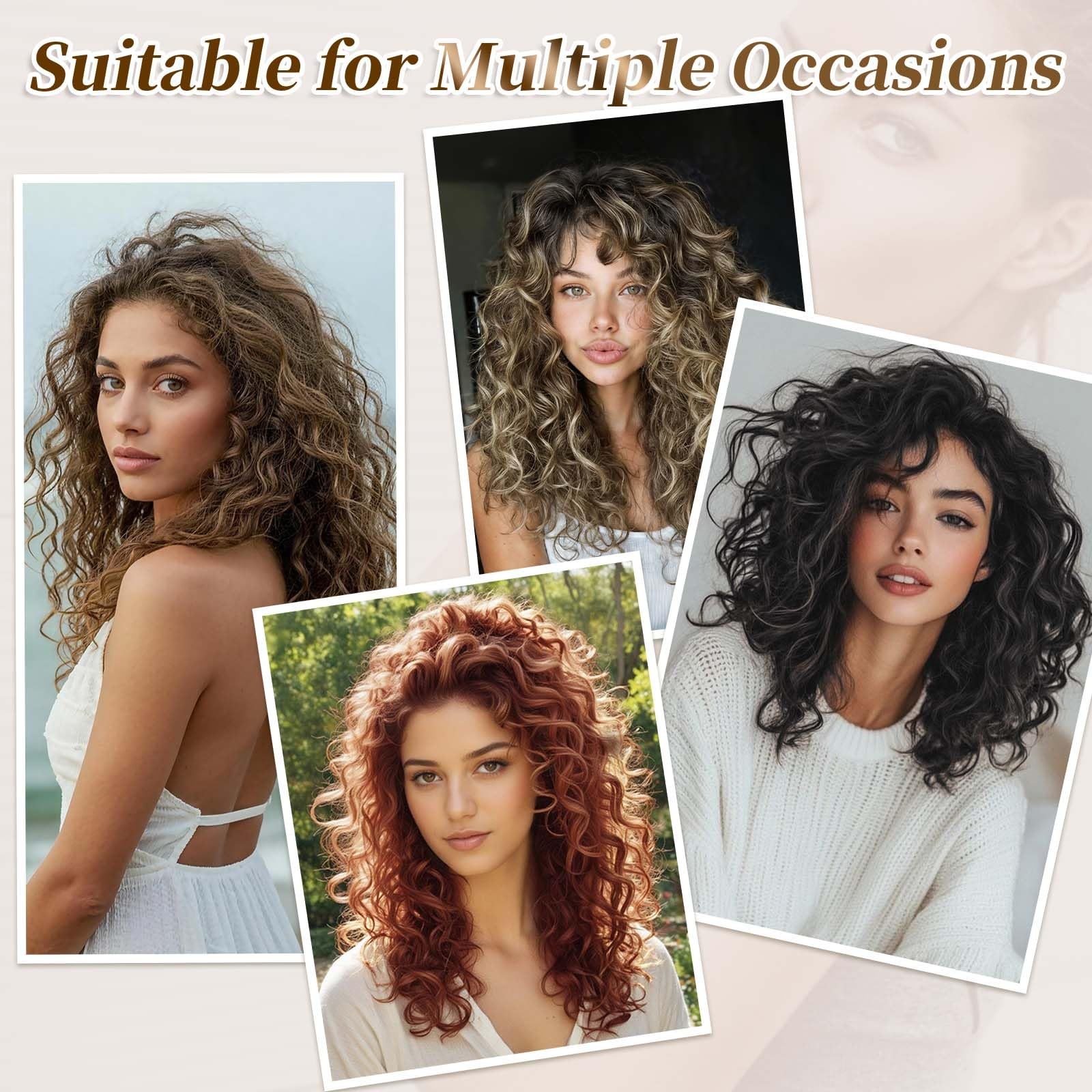 Clip in Hair Extensions 4 PCS, 16 Inch Short Wavy Curly Clip on Hair Extensio…