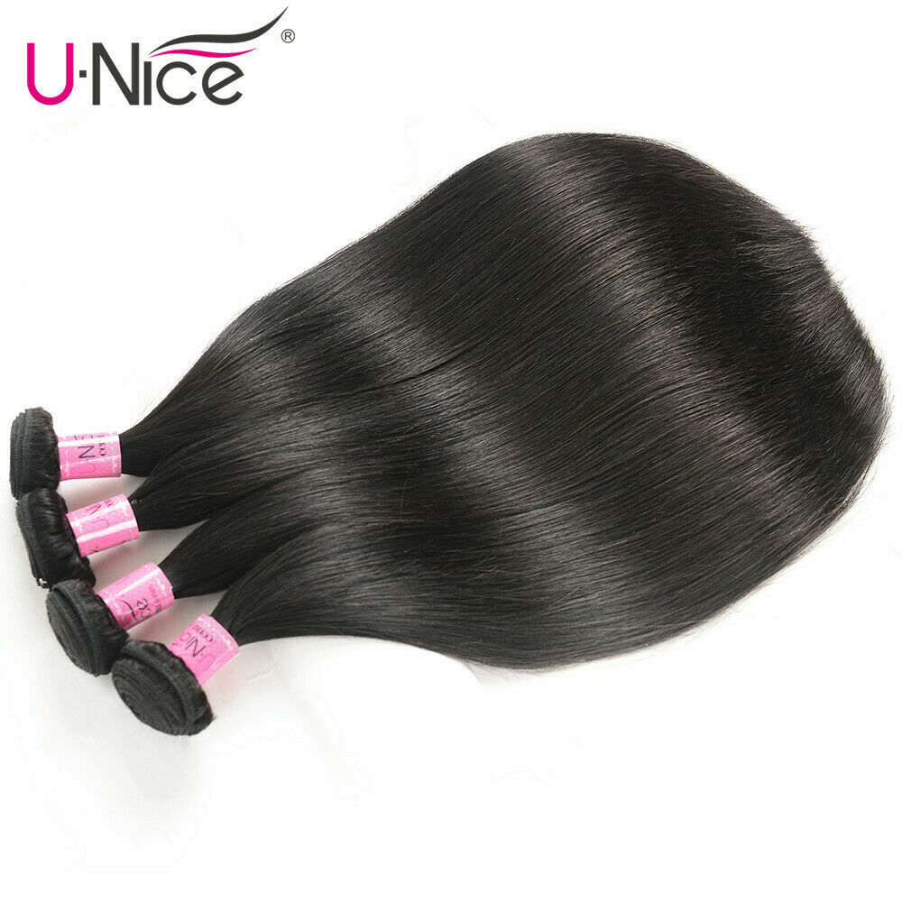 Mongolian Straight Human Hair Extension Bundles With HD Transparent Lace Closure