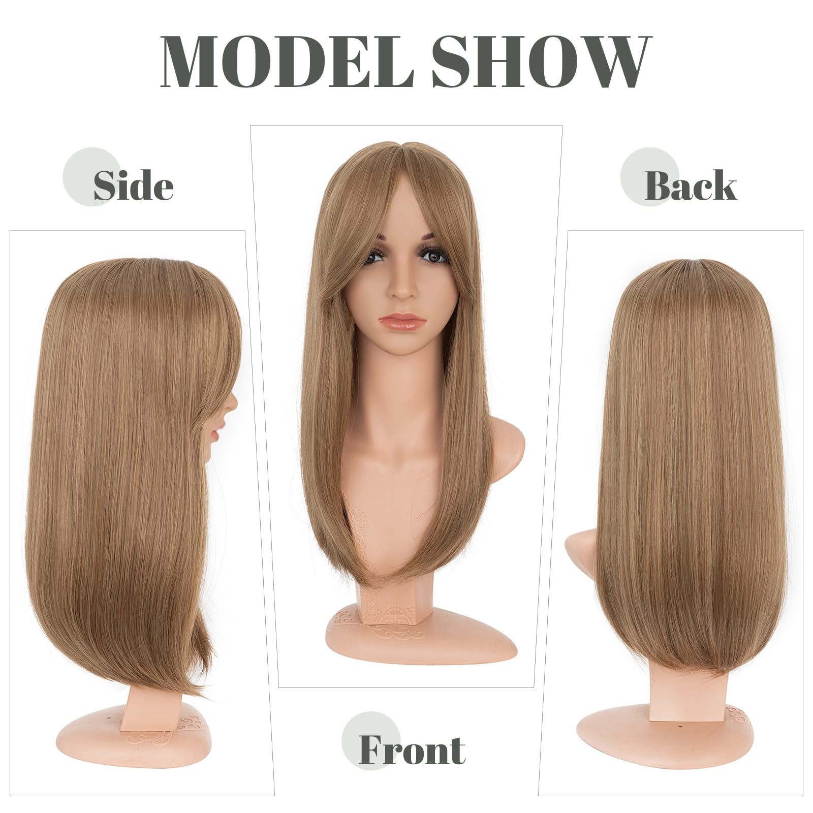 My-Lady Hair Toppers For Women Thinning Hair 18 Inch 6X6 Lace Base Wiglets Side