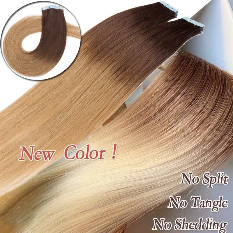 Seamless Stick Glue Tape in Skin Weft 100% Human Remy Hair Extensions Hair Piece