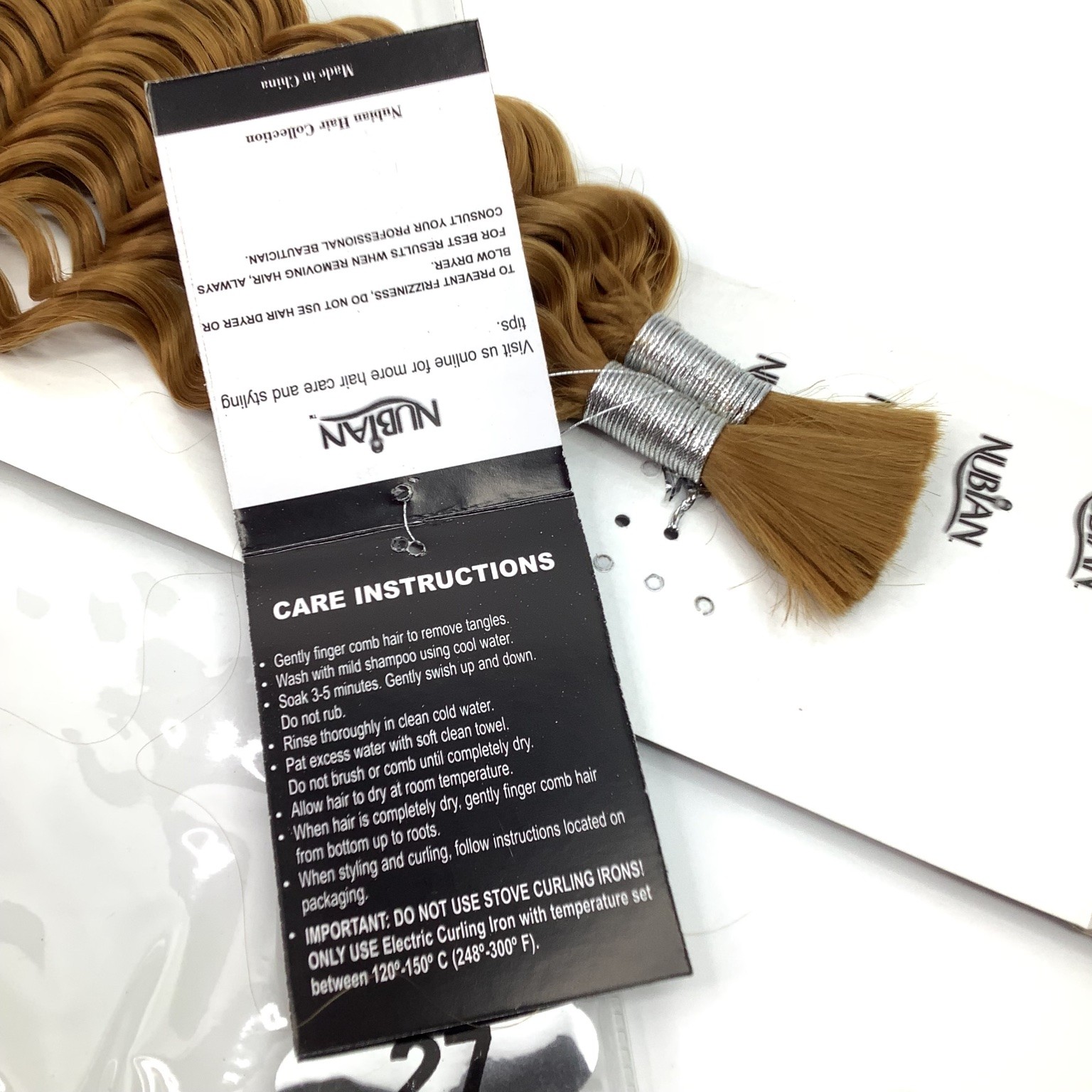 Nubian Premium Deep Bulk Human Hair Extensions 14-16″ Color 27 Wavy