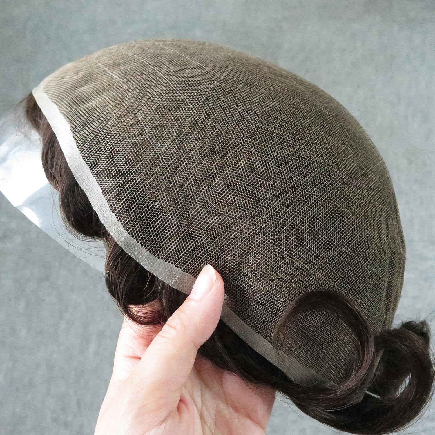 Toupee for Men Full French Lace Hair Replacement System Human Hairpieces #3