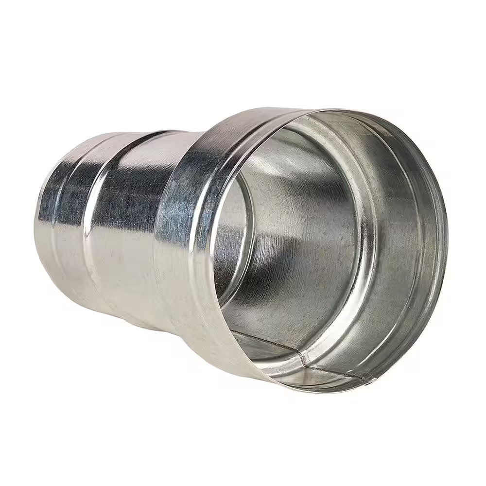 Master Flow Duct Reducer 8in to6in Galvanized Steel Round HVAC Vent Pipe Fitting
