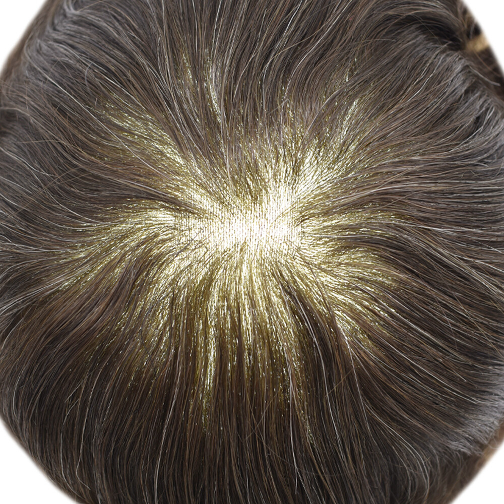Full Poly Mens Toupee Hairpiece All Skin PU Hair Replacement System Wigs for Men
