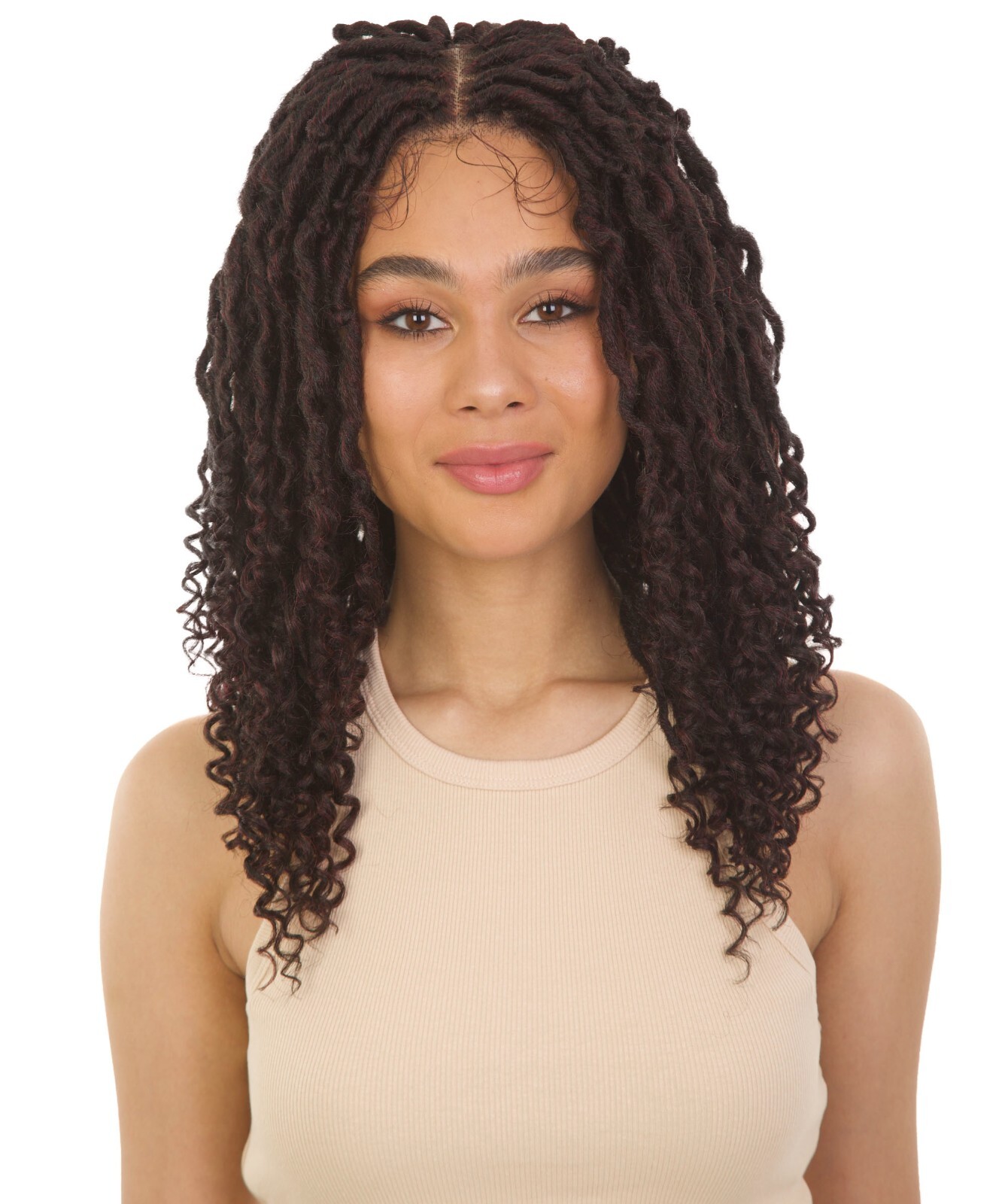 LUXLUXE Angel Curly Locs 20 in Long 4X4 Hand Tied Lace Braid Wig, BLB-0144