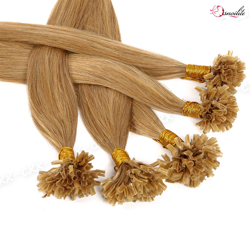 100G Pre Bonded Glue U Nail Tip Keratin Fusion Remy Human Hair Extensions 200PCS