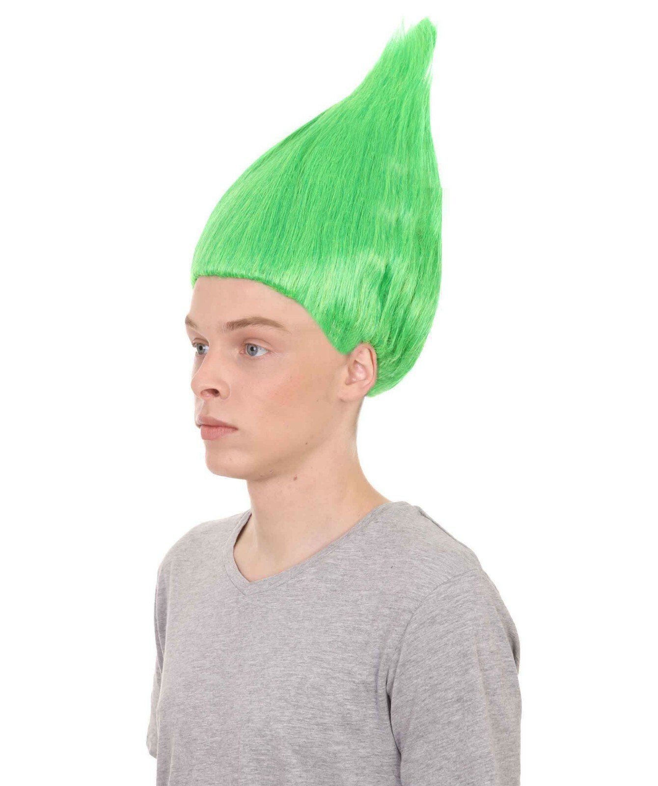 Men’s Green Standing Up Wig for Cosplay Trolls Style Costume Fancy Dress HM-089