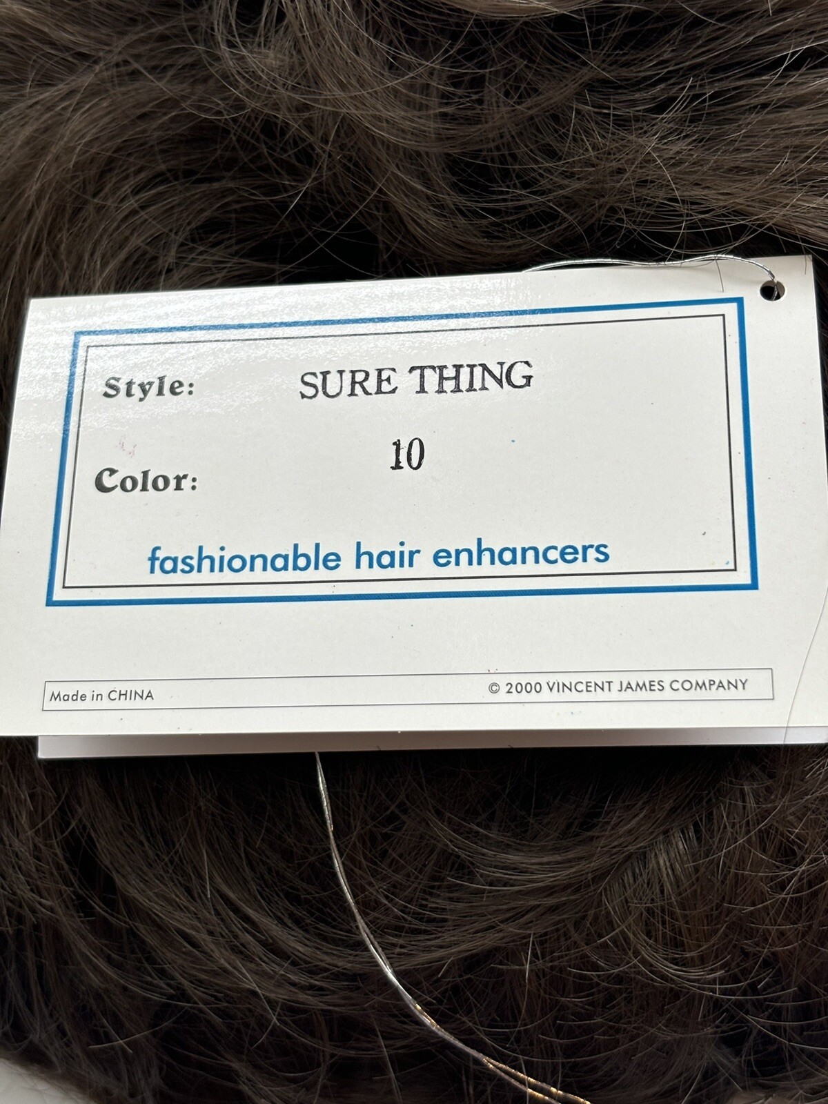New TWC “Sure Thing” Topper Hairpiece #10 Medium Ash Brown 4 Pressure Clips NWT
