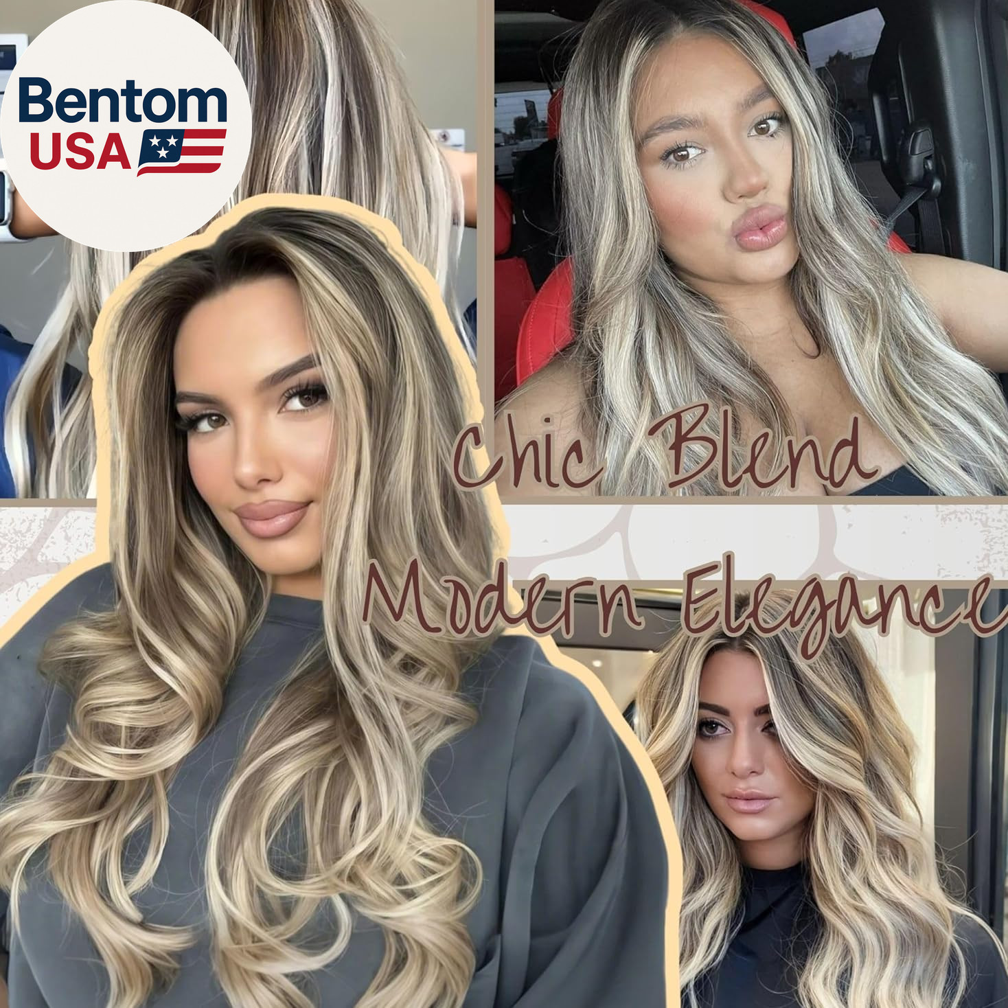 Highlight Ash Blonde Lace Front Wig 24″ Wavy Ombre Blonde 13×4 Pre Plucked Wig