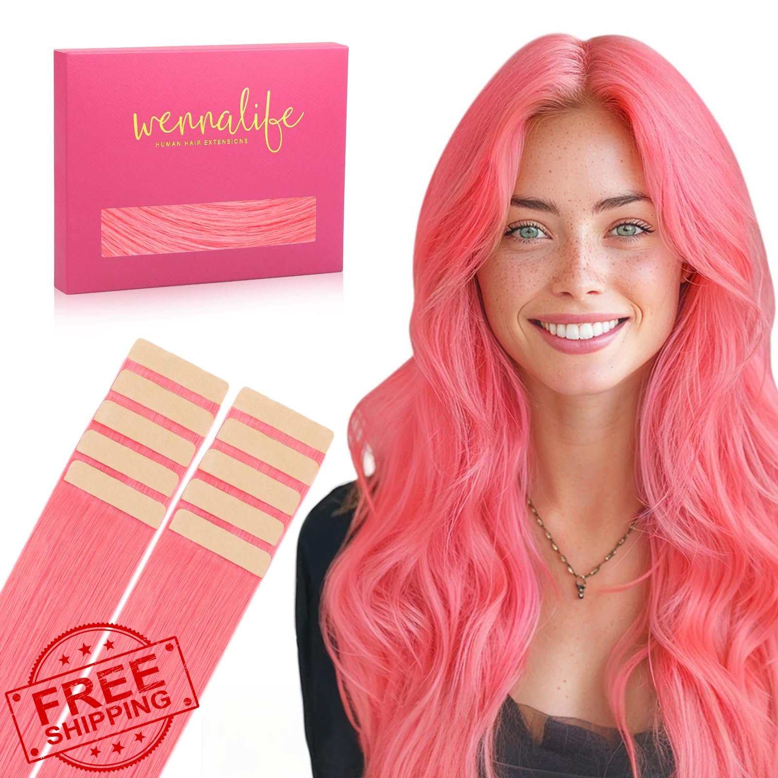 Wennalife Light Pink Tape Ins 10 Inch