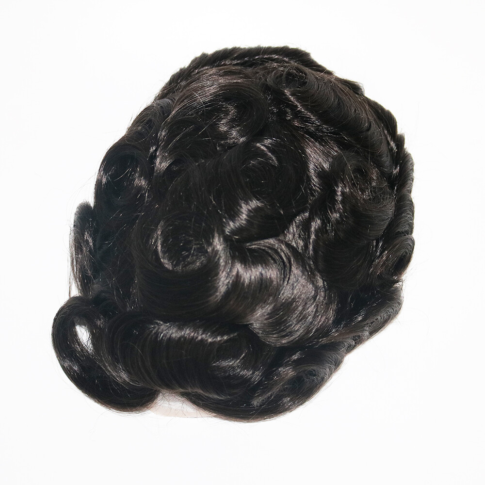 French Lace Front Mens Toupee Hairpieces Natural Hairline Fine Mono Hair Toupee