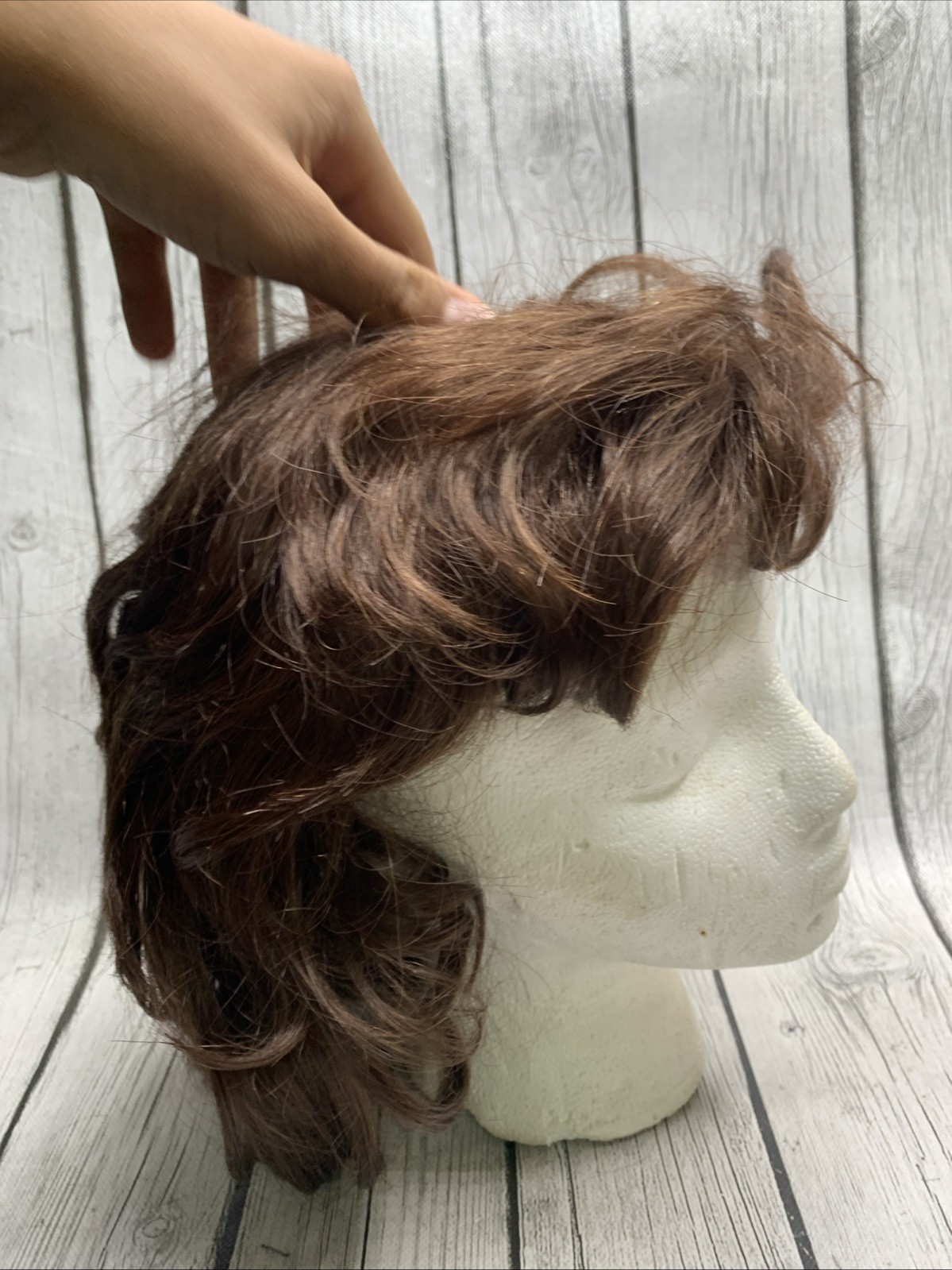 Vintage Aspen Wig Brown Waves/Curly Short