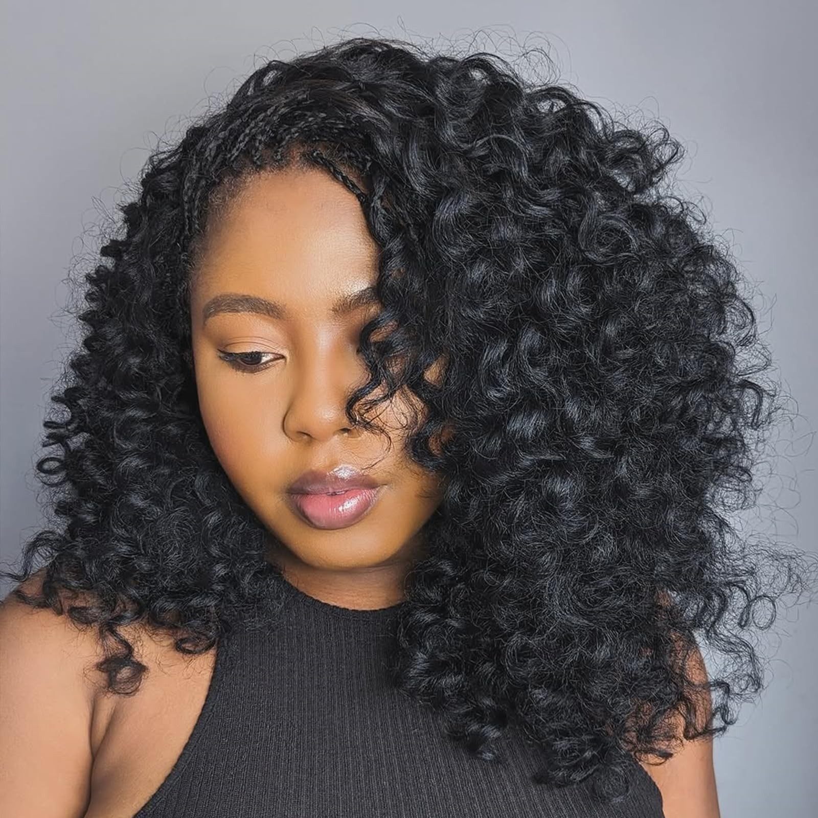 Gogo Curl Crochet Hair 12 Inch 8 Packs Black Ocean Wave Crochet Hair Pre Loop…