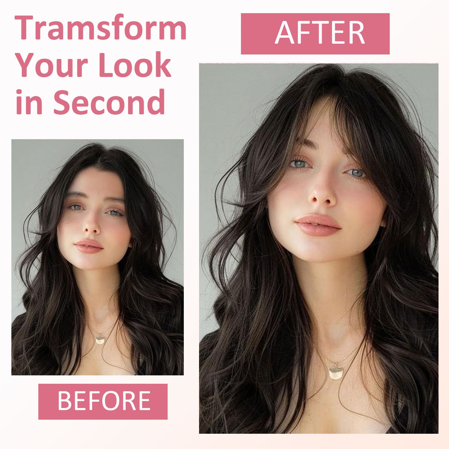 3D Clip In 100% Remy Air Fringe Bangs Human Hair Extensions Hairpiece Top Topper