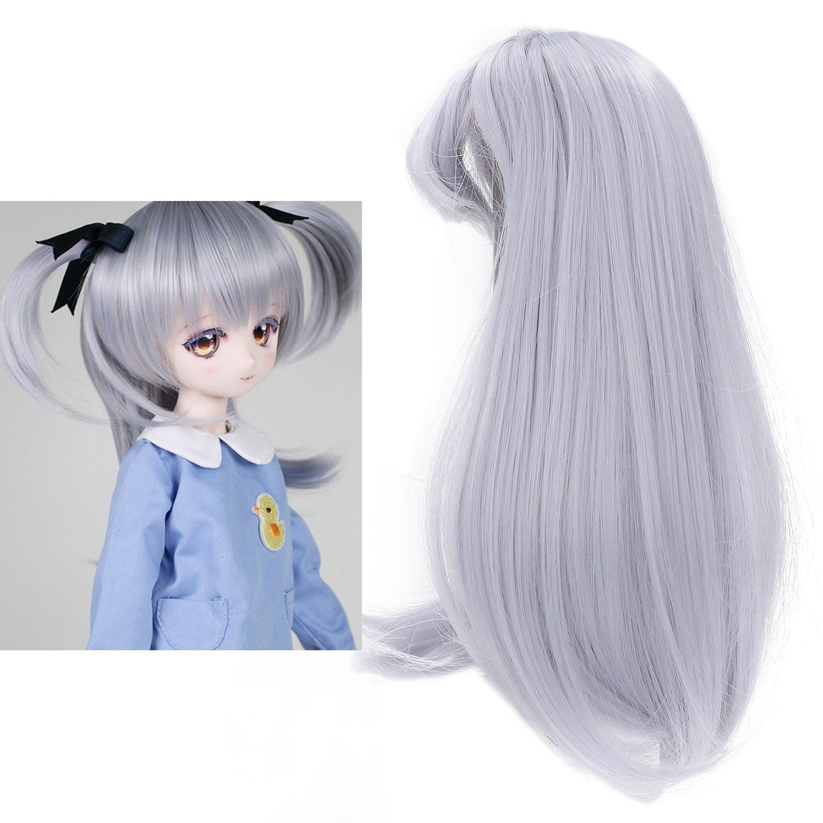 (Haze Blue) Doll Cosplay Decoration Accessory 8in To 9in Doll Hair Wig