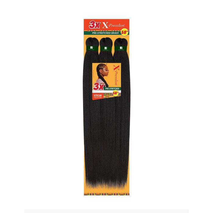 Sensationnel Synthetic African Collection X-Pression 3X Pre-stretched Braid 58″