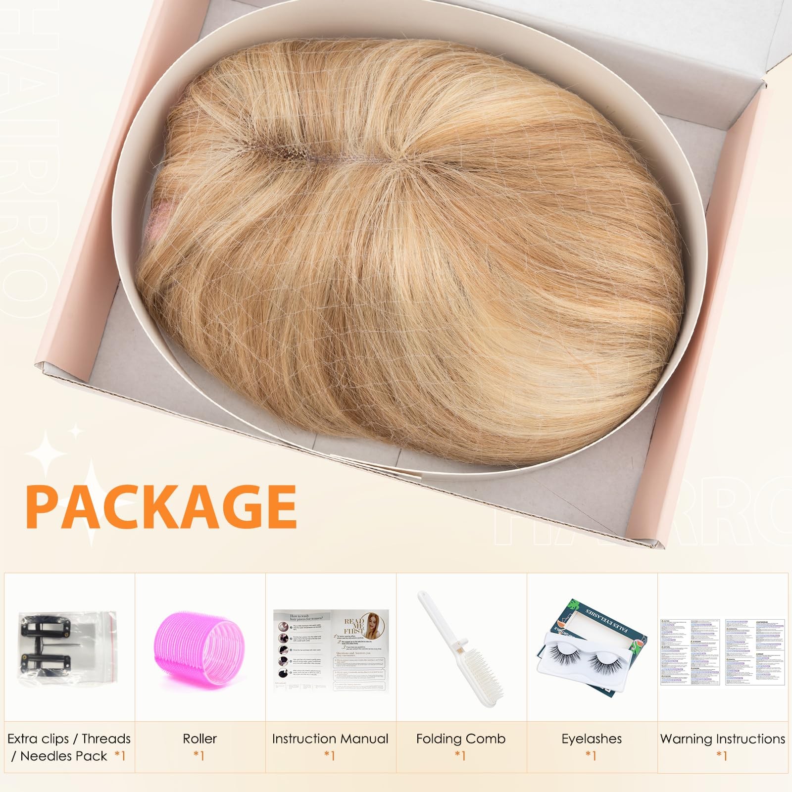 Hairro Human Hair Toppers For Women Wispy Air Bangs 3D Cover Remy Top Hair
