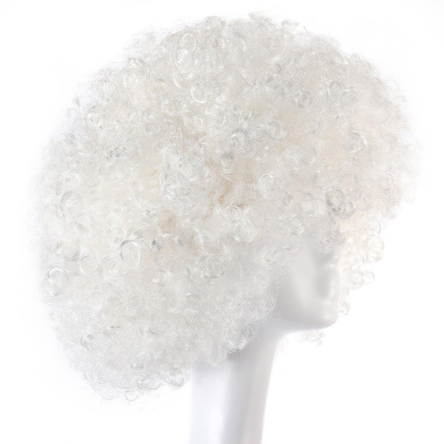 35cm White Fluffy Funny Show Clown Wig Holiday Party Costume Accessory