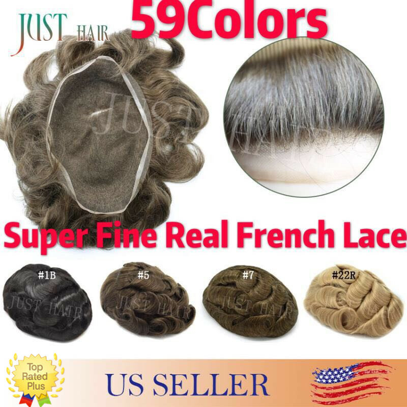 Full French Lace Men Toupee Light Density Remy Hair System Replacement for Men