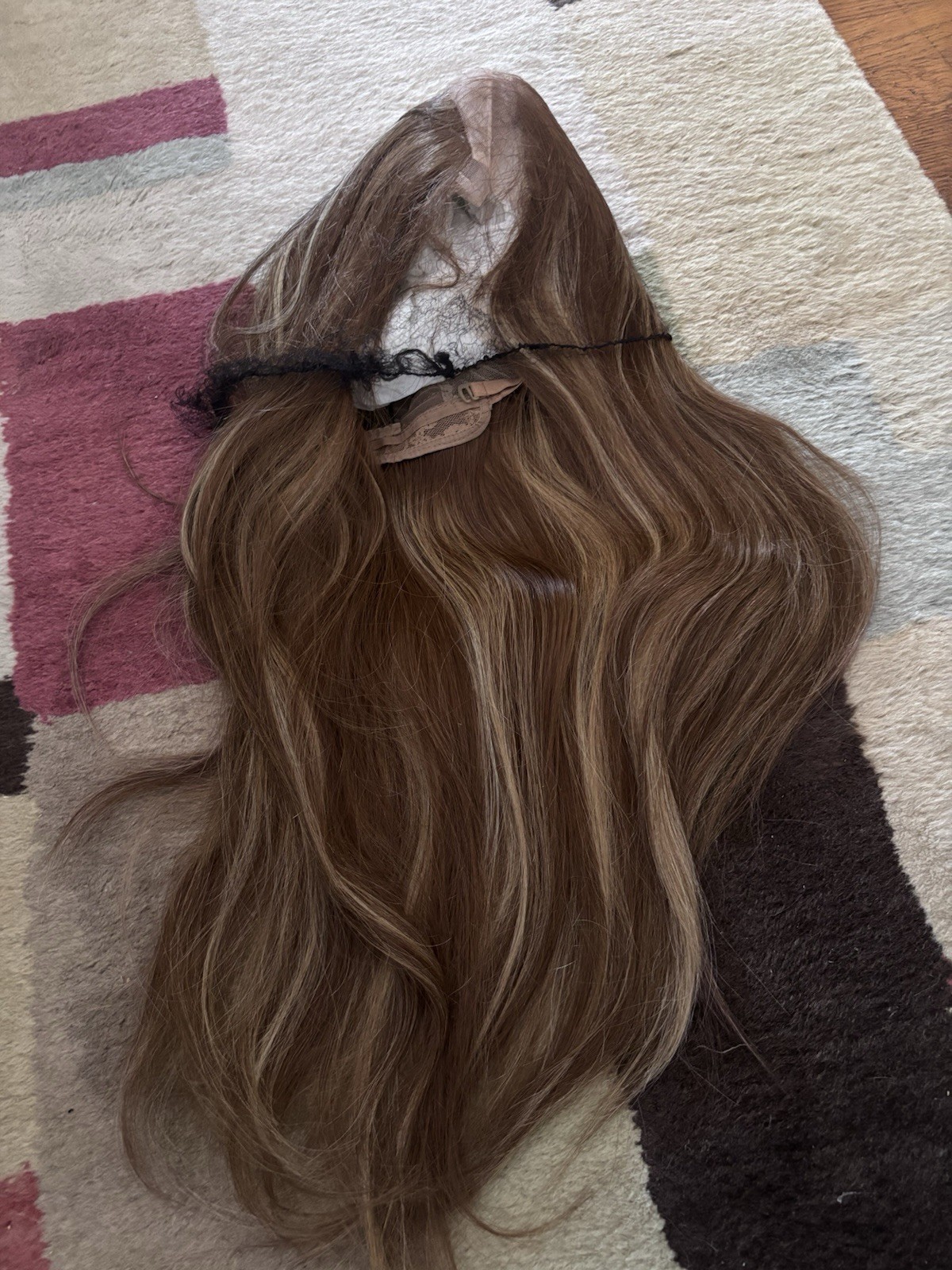 NEVER USED! Human Hair Lace Front Hand Tied Long Wavy Brown/Blonde Wig
