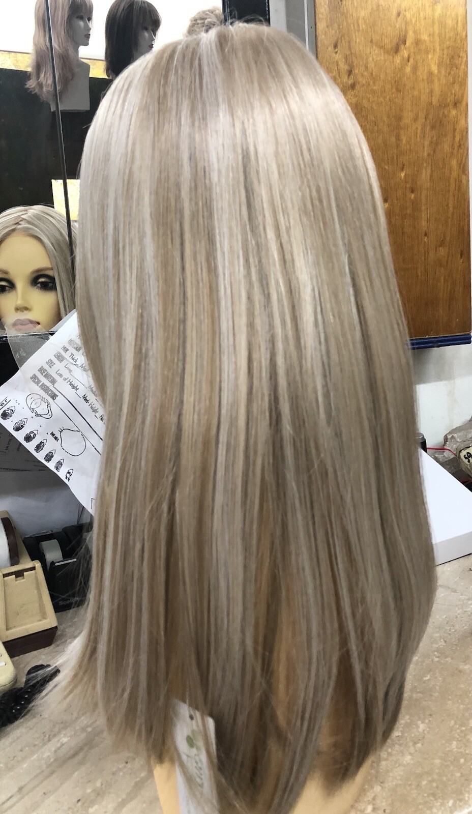 VERONICA Wig Envy Hair 30%CurlIronOK-LIGHT BLONDLaceFt AllHandtiedBASE-LAST-1