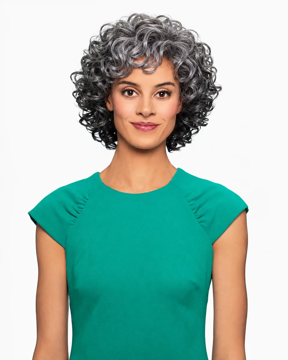 Foxy Silver ALICIA Wig, Curly Short, Soft defined ringlets, Volume