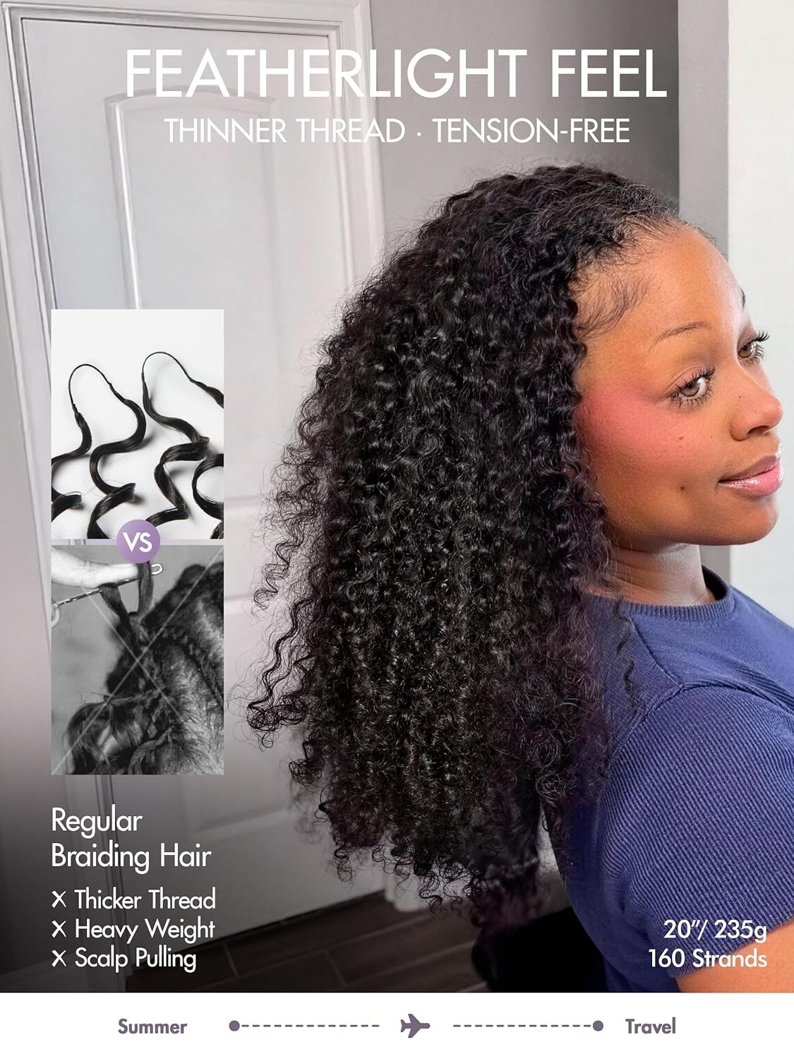 LUVME Burmese Curly Pre-Separated Feather Crochet Hair for Black Women 18 Inch l