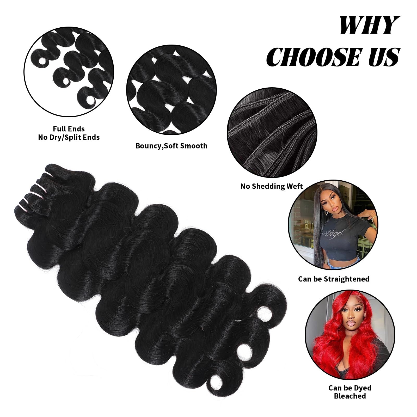 15A Raw Indian Body Wave Hair Bundles – Virgin Remy, No Tangle, Silky Soft (3×20