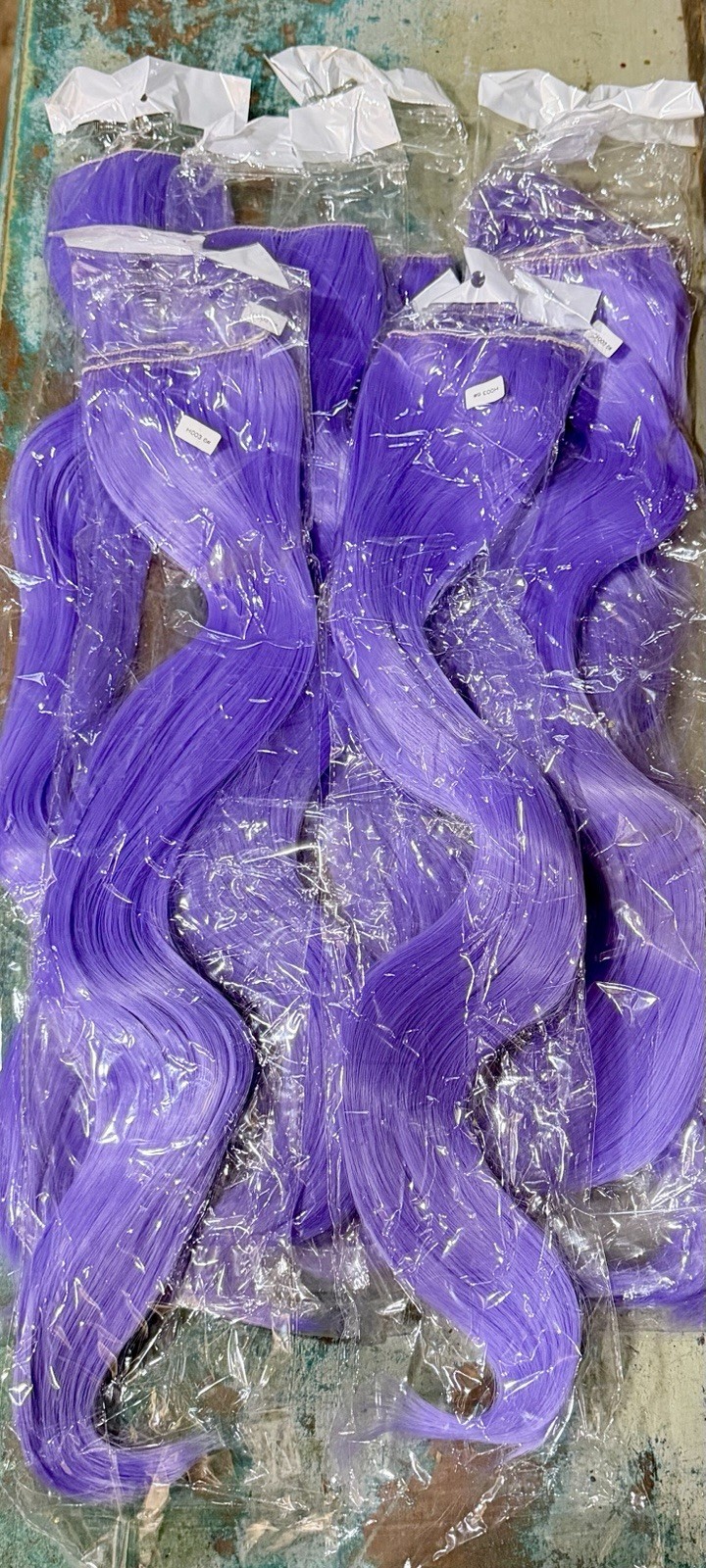 Lot of 8 Lavendar Clip In Hair Extensions Sealed Packs 22”