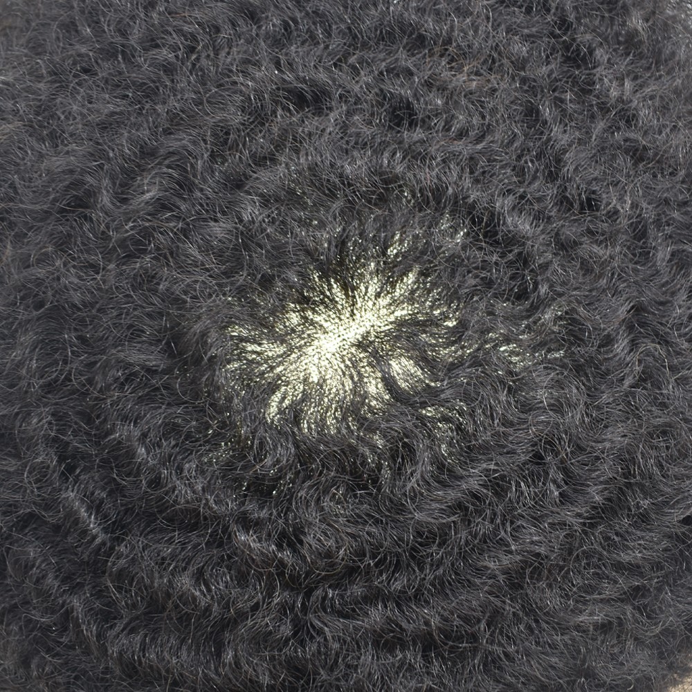 US SALE Afro Curly Black Men Toupee Full Lace Human Hairpiece Kinky Curly