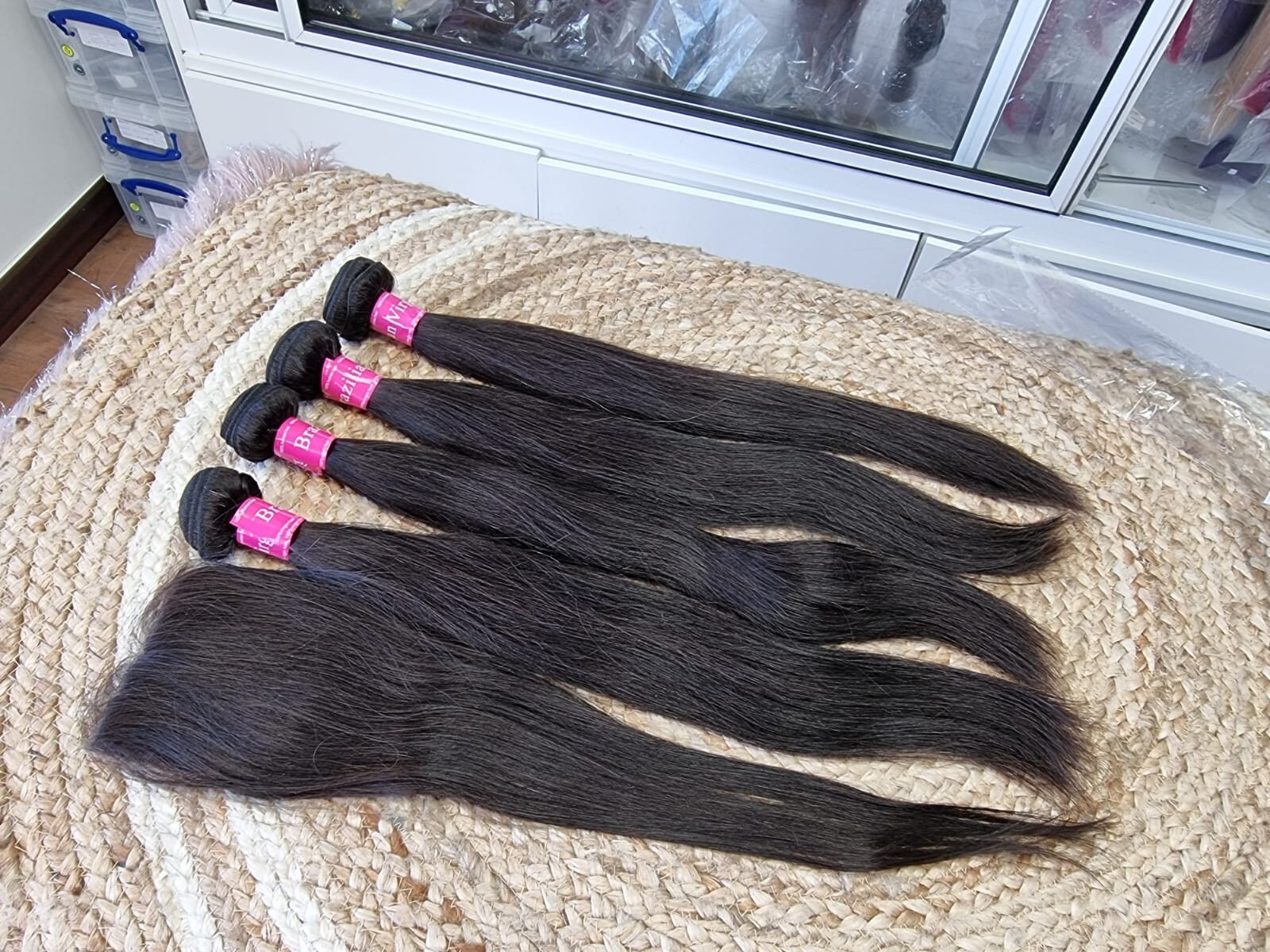 12A STRAIGHT BRAZILIAN VIRGIN HUMAN HAIR 20+20+20+20&20INC 4X4 SILK BASE CLOSURE