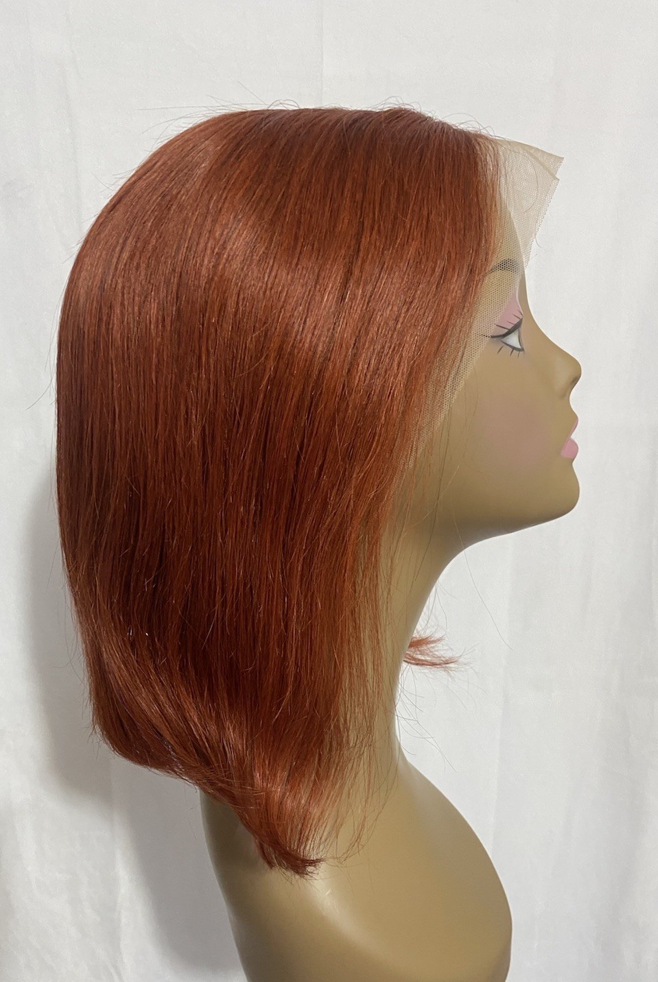 12 Inch Reddish Brown Bob Wig 13×4 Lace Front Human Hair Glueless Pre-Plucked