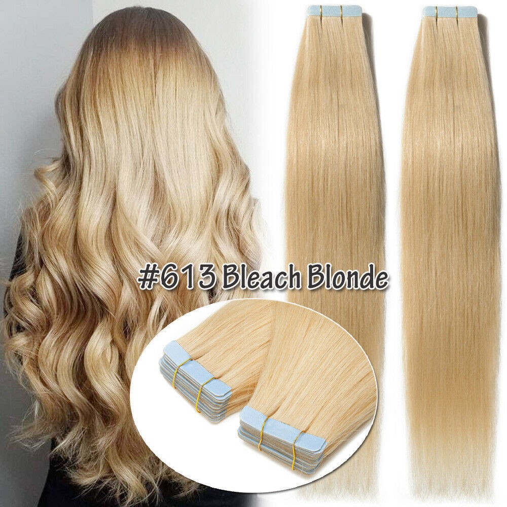 Tape in Hair Extensions Remy Human Hair Tape on Invisible Skin Weft Indian Hair