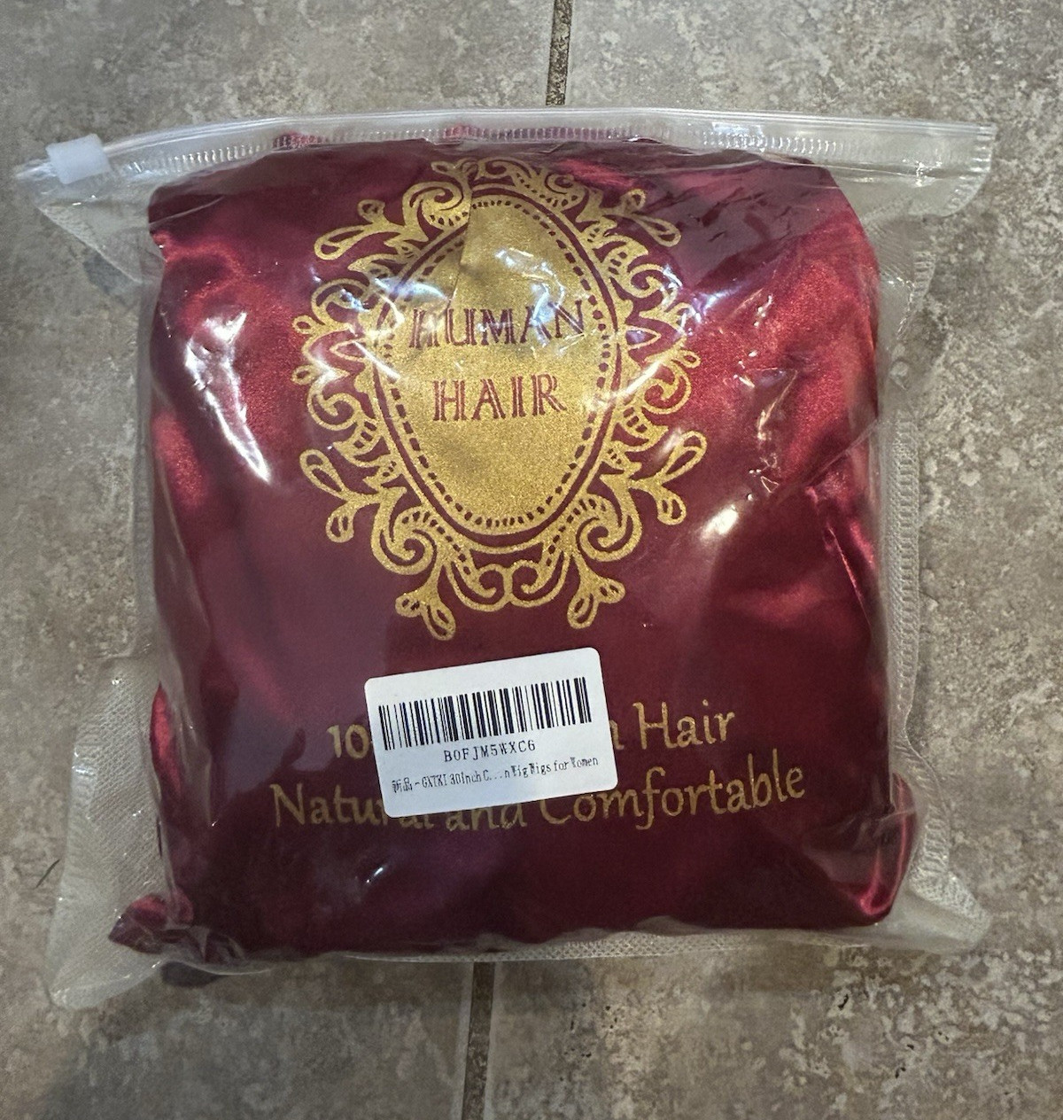 30in Black 100% Human Hair Lace Front Wig Cap Free-Part w/ 2 Caps Bag
