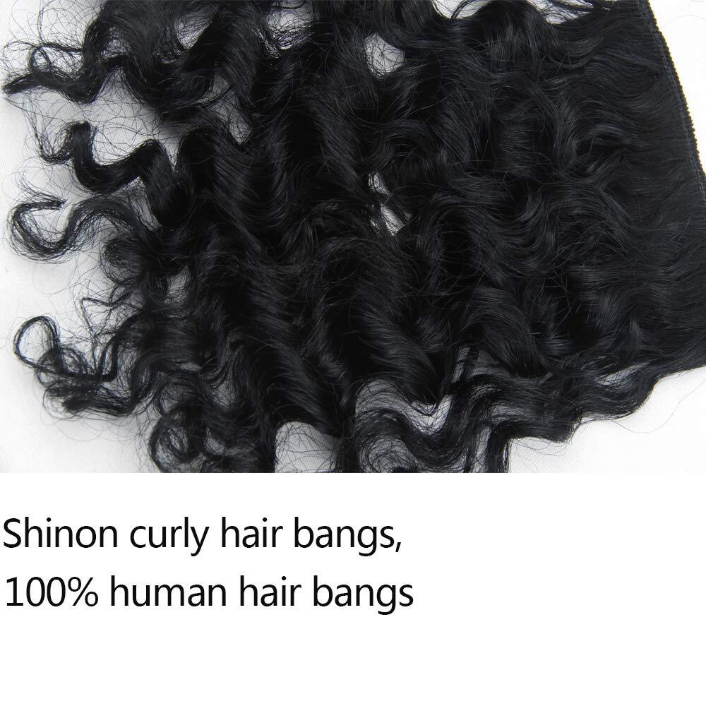 Short Afro Kinky Curly Hair Bangs Clip in 100% Human Hair Front Bangs Afro Bangs