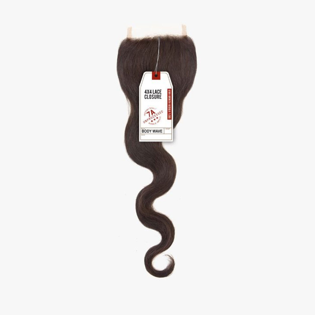 Bare&natural Unprocessed Virgin Human Hair 4×4 Lace Closure – 7a Body Wave 14″