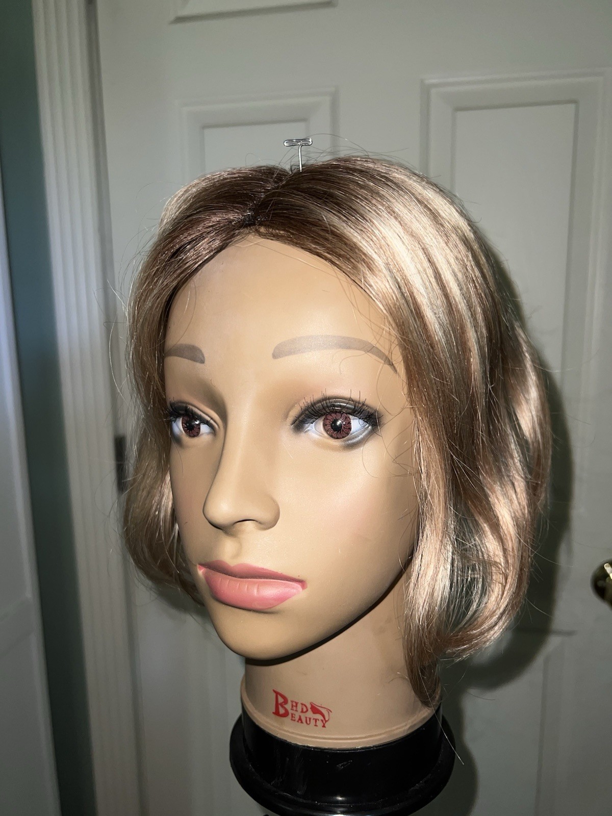 100% Human Hair Wiglet Topper For Women Swiss Base Clip In (T4/10/613#) 10inch