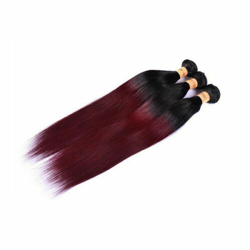 12A BRAZILIAN VIRGIN HUMAN HAIR STRAIGHT 1B/99j ROOT OMBRE 300g/400/500g BUNDLE