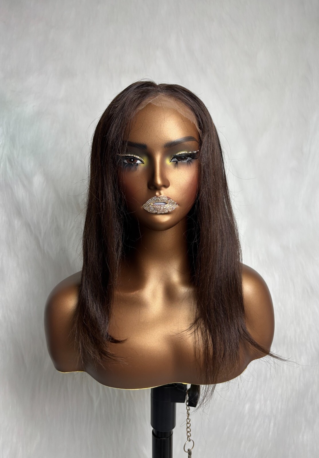 14INCH 6X6 Glueless Swiss Lace Color #2 as shown Wig Staight