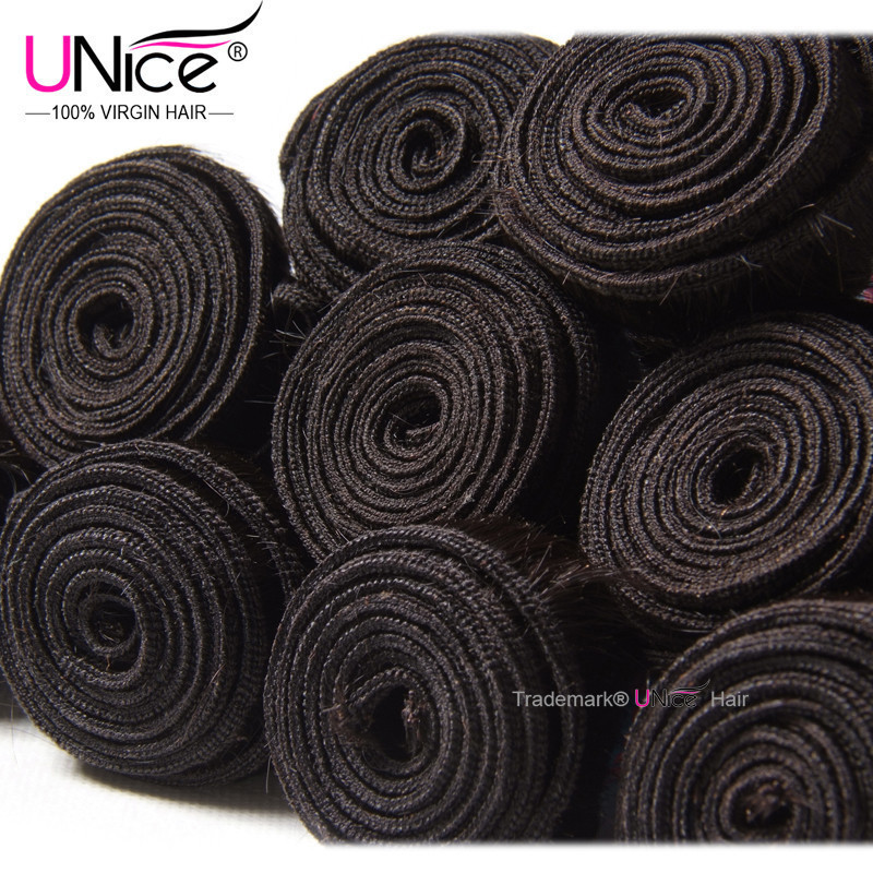 UNice Hair Indian Straight Bundles Human Hair Extensions Virgin Hair Weaves Weft