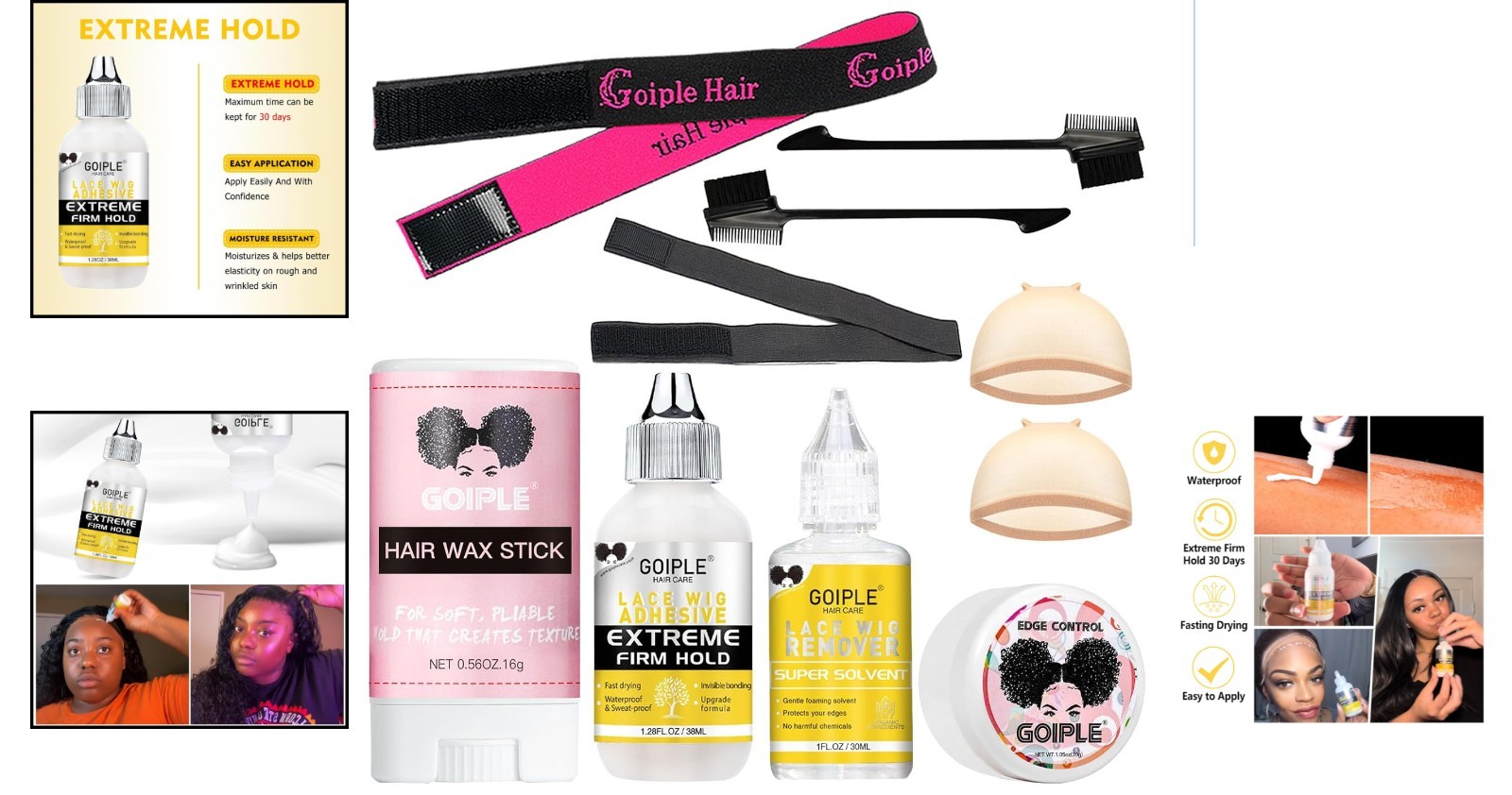 Invisible Bond Wig Glue 1.28oz – Complete Kit with Remover & Styling Tools