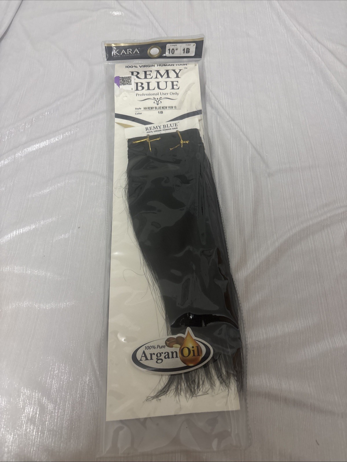 KARA 100% Virgin Human Hair Pure Argan Oil Remy Blue 10 ” Color 1B NEW YKW 10
