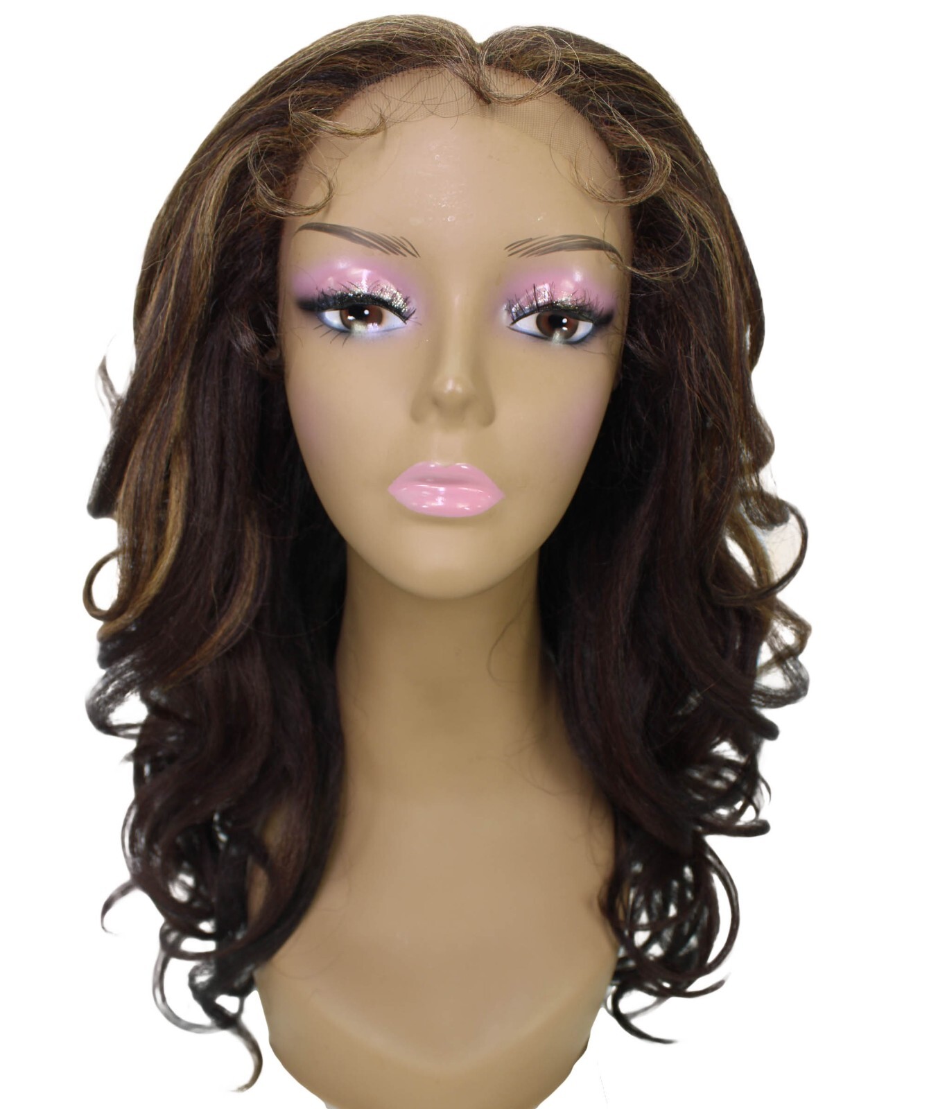 LUXLUXE Kiara Wavy Layered 18 in Long T Part Lace Front Wig, Heat Resistant Fibe