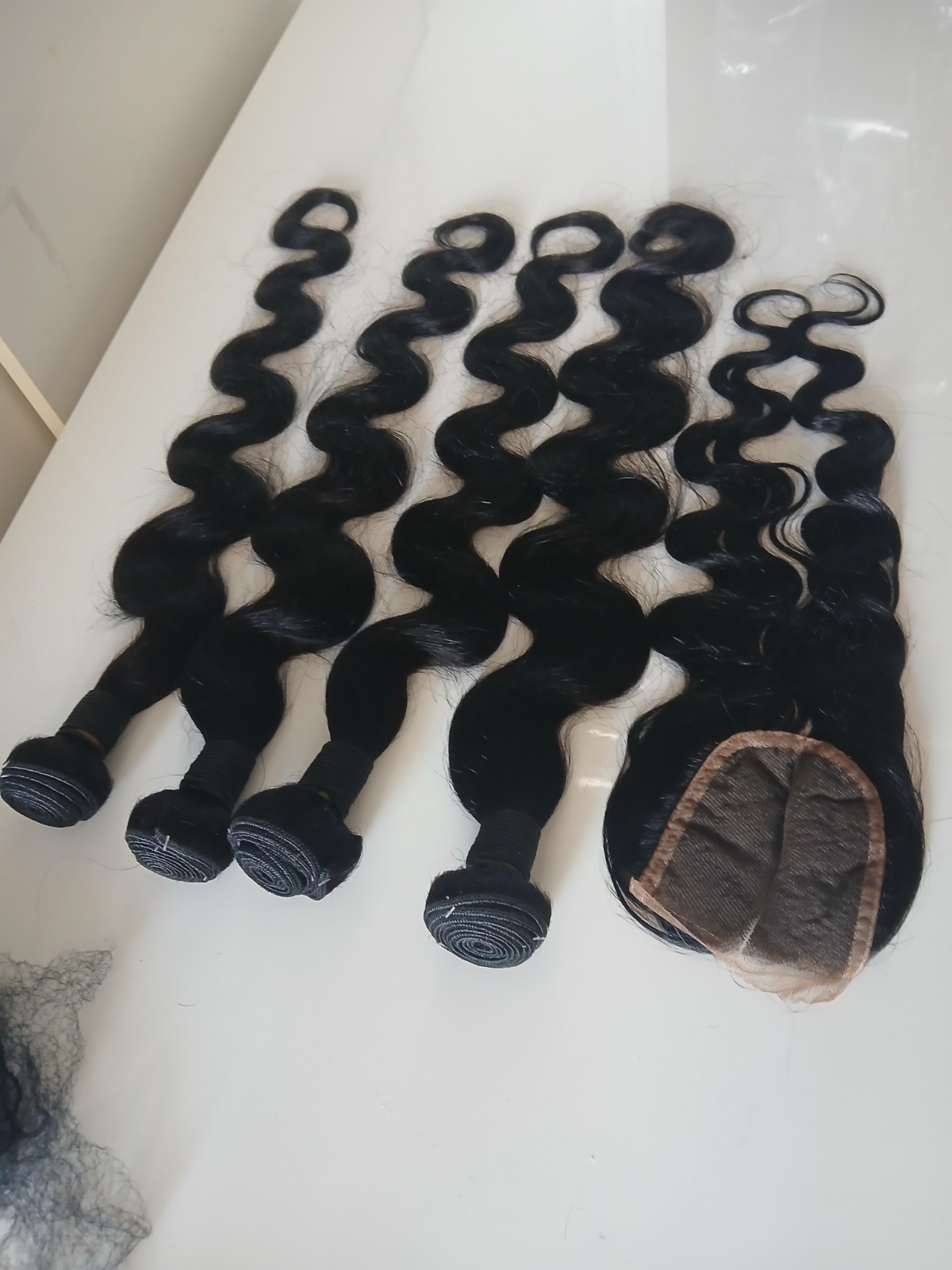 12A BRAZILIAN HUMAN HAIR 30+30+30+30&26INCH CLOSURE BODY WAVE NATURAL BLACK 450g