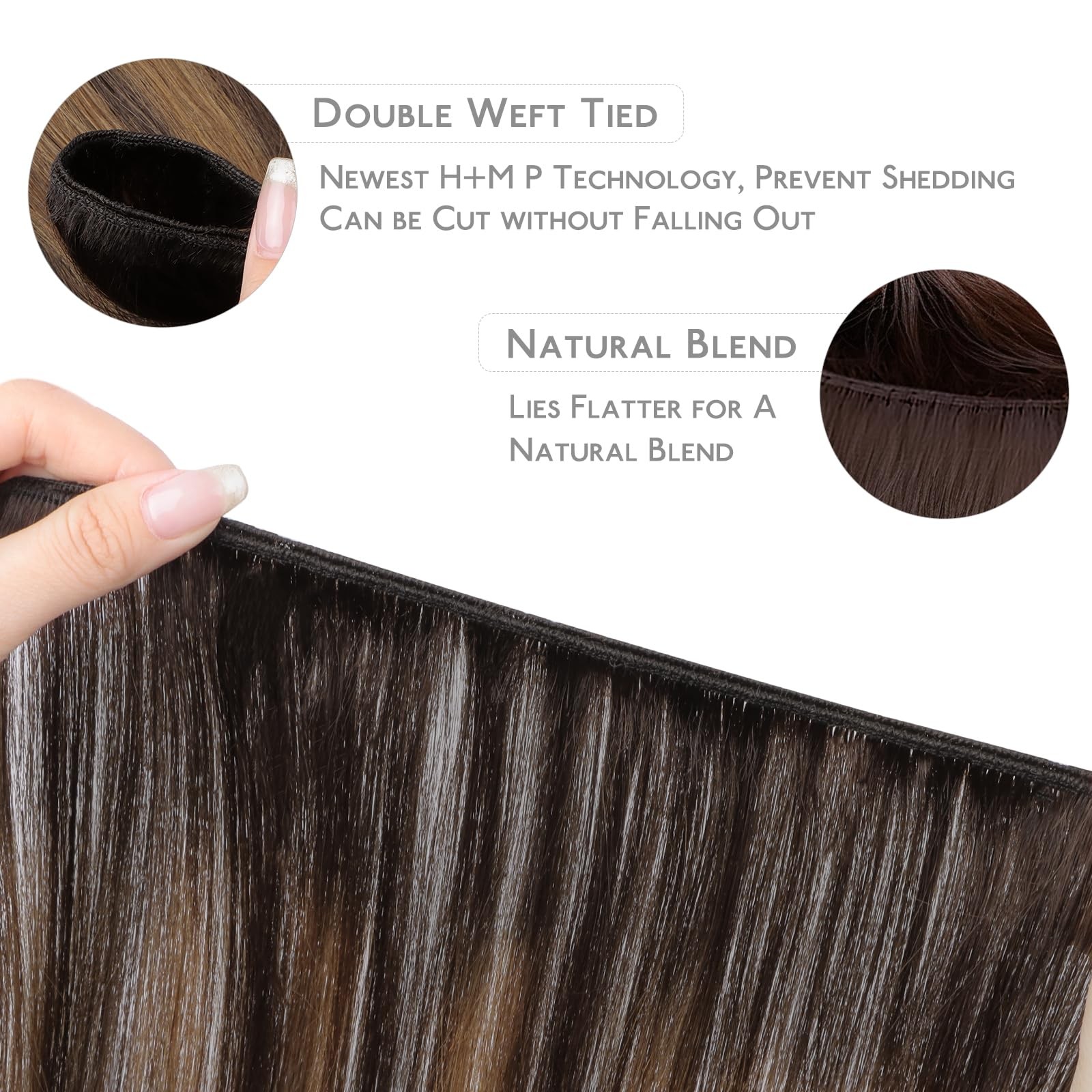 WENNALIFE Sew in Hair Extensions Real Human Hair, Weft Hair Extensions Human …