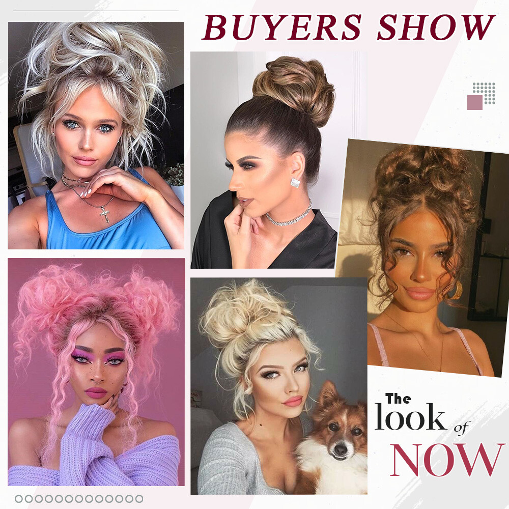 100% Real THICK Curly Chignon Messy Bun Updo Cover Wrap Hair Piece Extensions