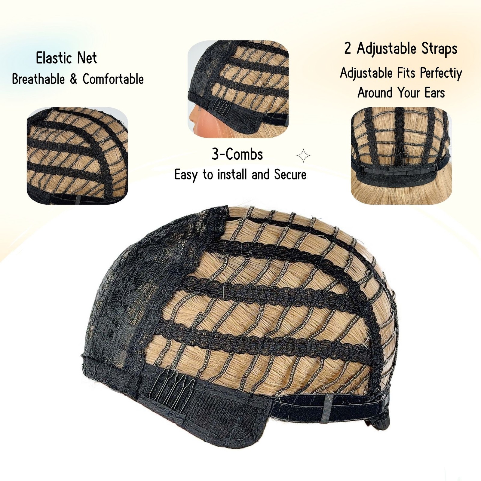 21in Brown to Blonde Ombre Wavy Layered Wig Center Part Heat Resistant Full Cap